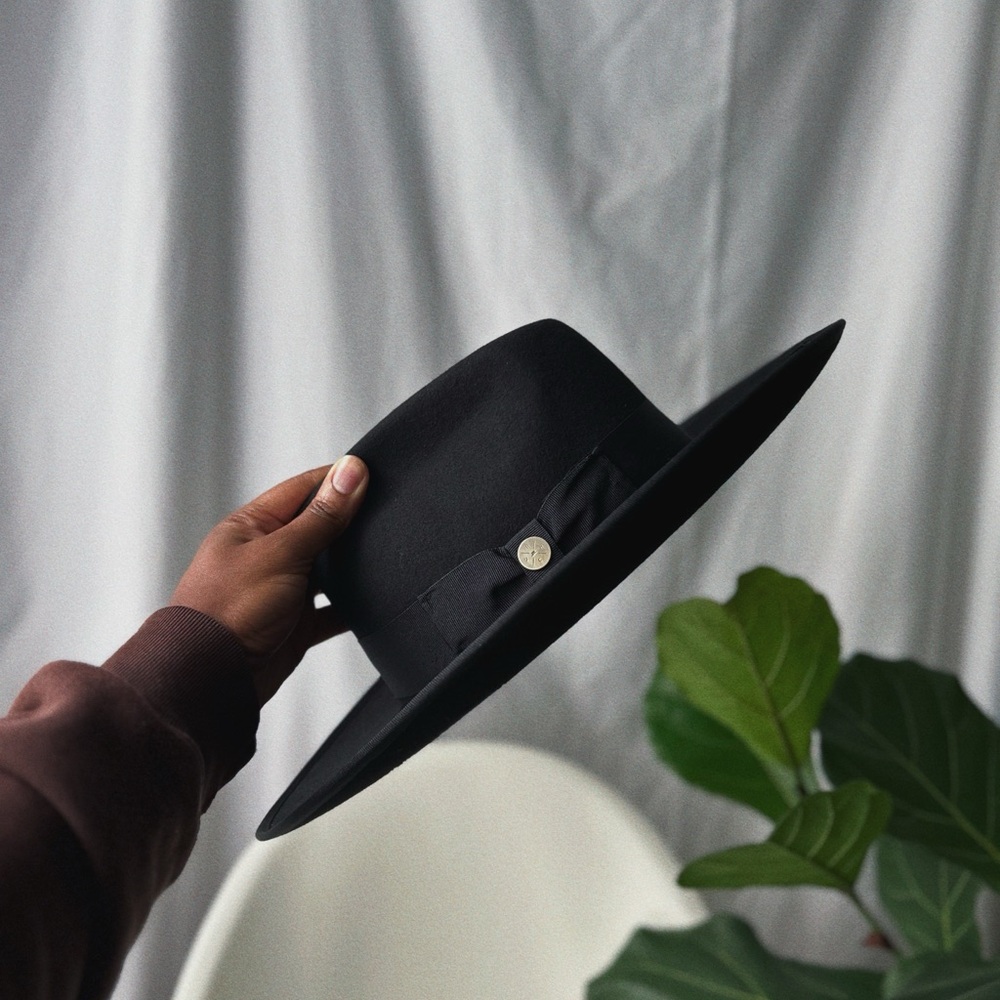 Classic Black Fedora Hat - Picture 1 of 8